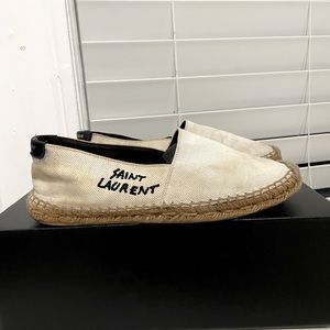 Ysl Signature Canvas Espadrilles.